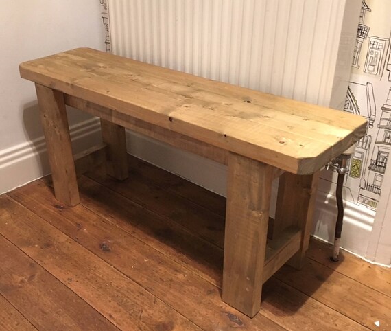 Rustic Handmade Wooden Bench Many Colours And Sizes Etsy