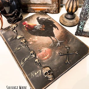 Spooky Halloween book Coffee table book skulls Halloween decor book stack