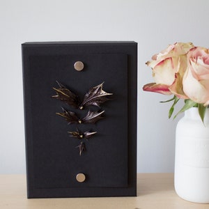 3D Wings, Luxe kaart, zwart met goud, handgemaakte, artistieke kaart, speciaal cadeau voor elke gelegenheid