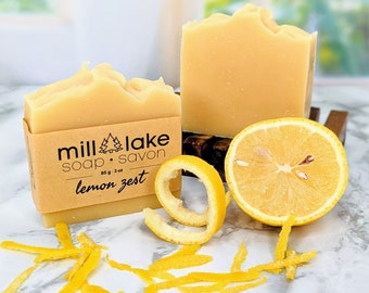 lemon zest all-natural soap bar, natural skincare soap, soap gift for mom, natural soap gift set, skincare set, soap gift wedding favours