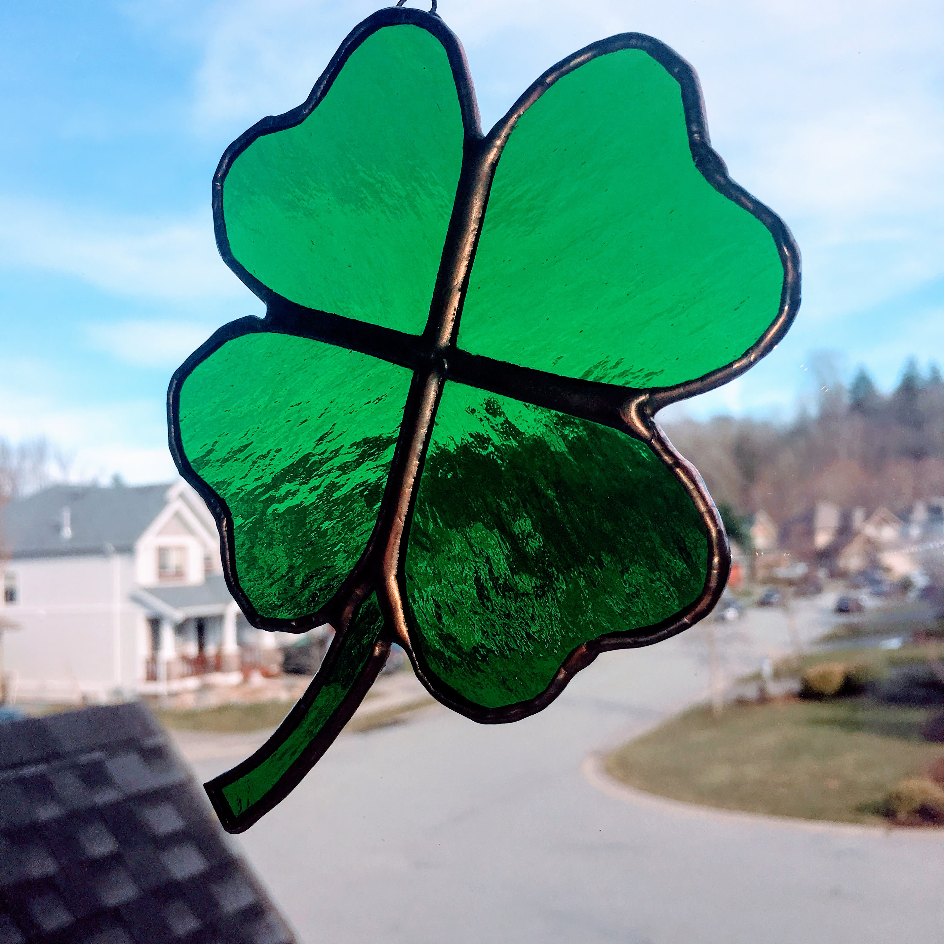 Stained Glass Shamrock Stained Glass Four Leaf Clover St. Etsy