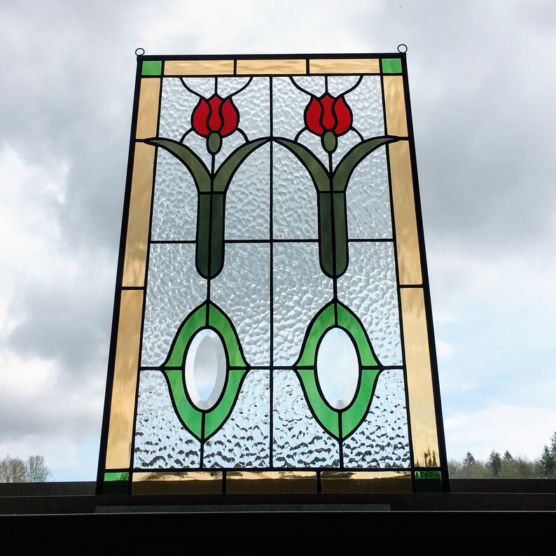 Antique Stained Glass Window Vintage Stained Glass Window Etsy