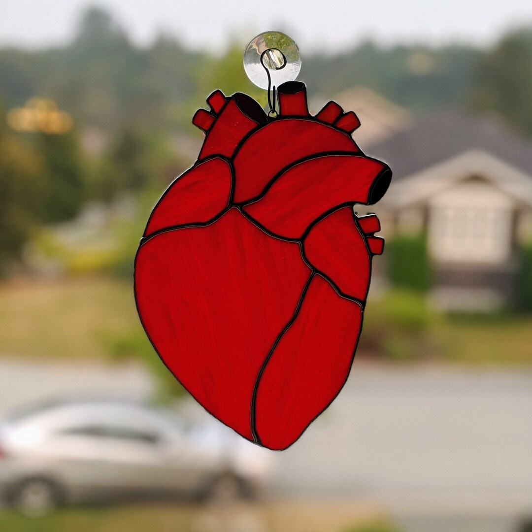 Anatomical Heart Gifts for Her, Anatomical Stained Glass Heart, Valentines Gifts, Girlfriend