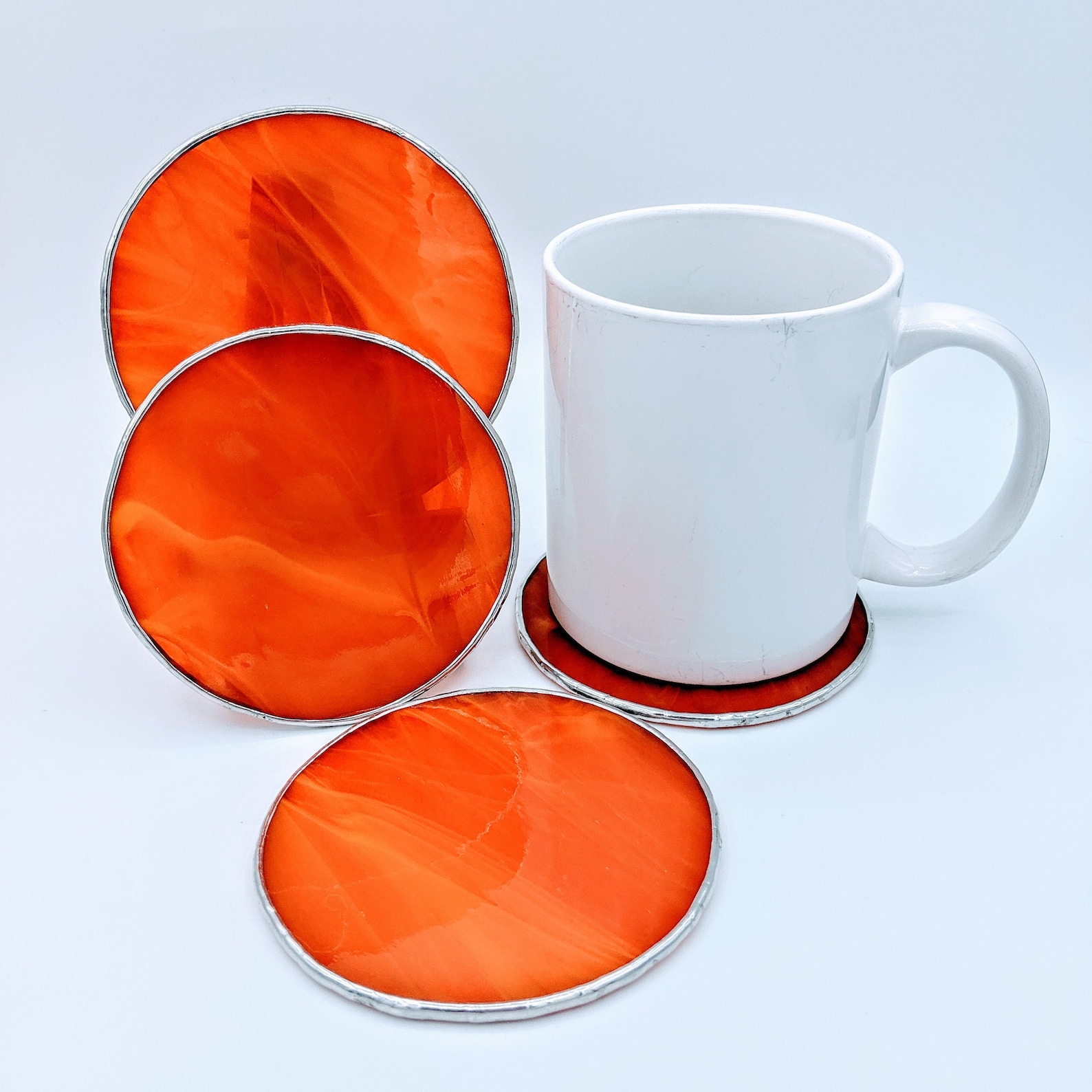 Clear coasters glass coasters set set of 4 coasters round Etsy