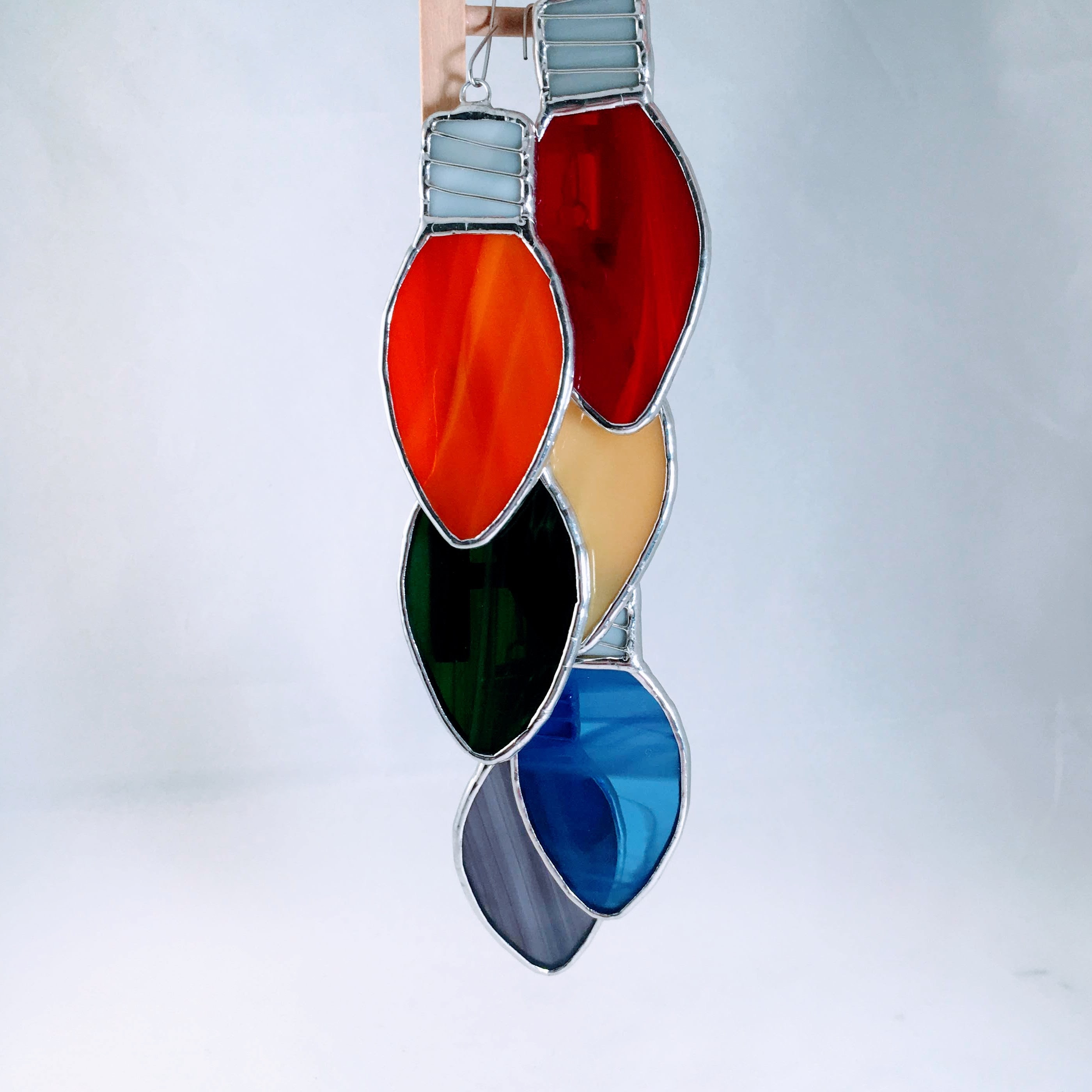 Light bulb ornaments christmas lights stained glass Etsy