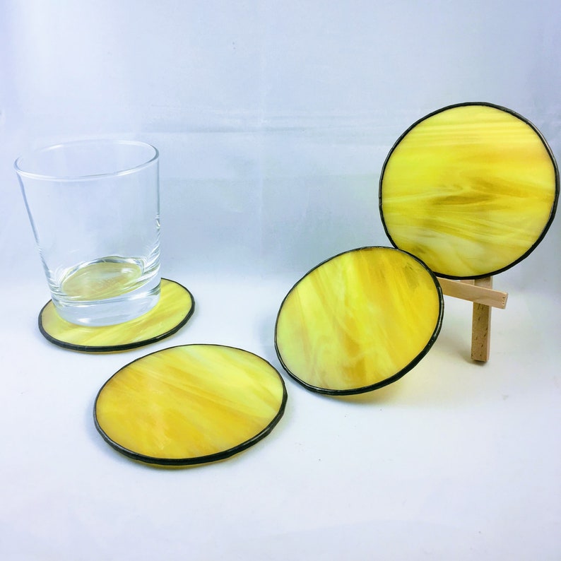 Glass coasters set set of 4 coasters round coasters drink Etsy