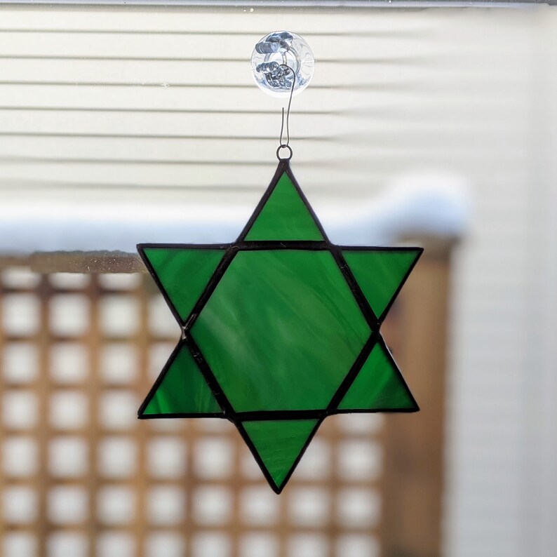 gebrandschilderd glas ster van David, ster van David kerstornament, Hannukah ornamenten, ster van David geschenk, Joodse geschenken, Hannukah geschenken afbeelding 7