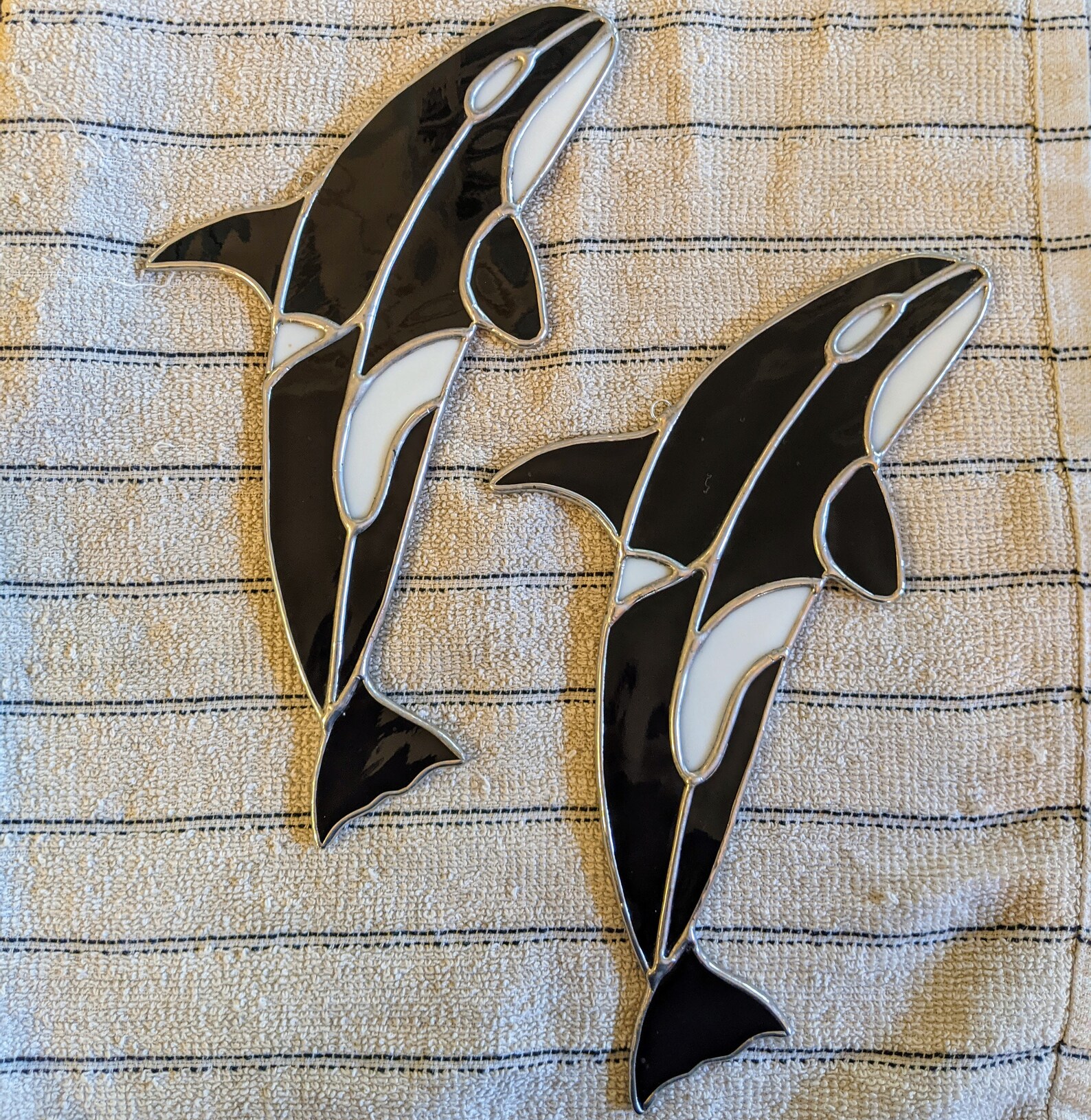 Orca Stained Glass for Art Orca Whale Art Stained Glass | Etsy