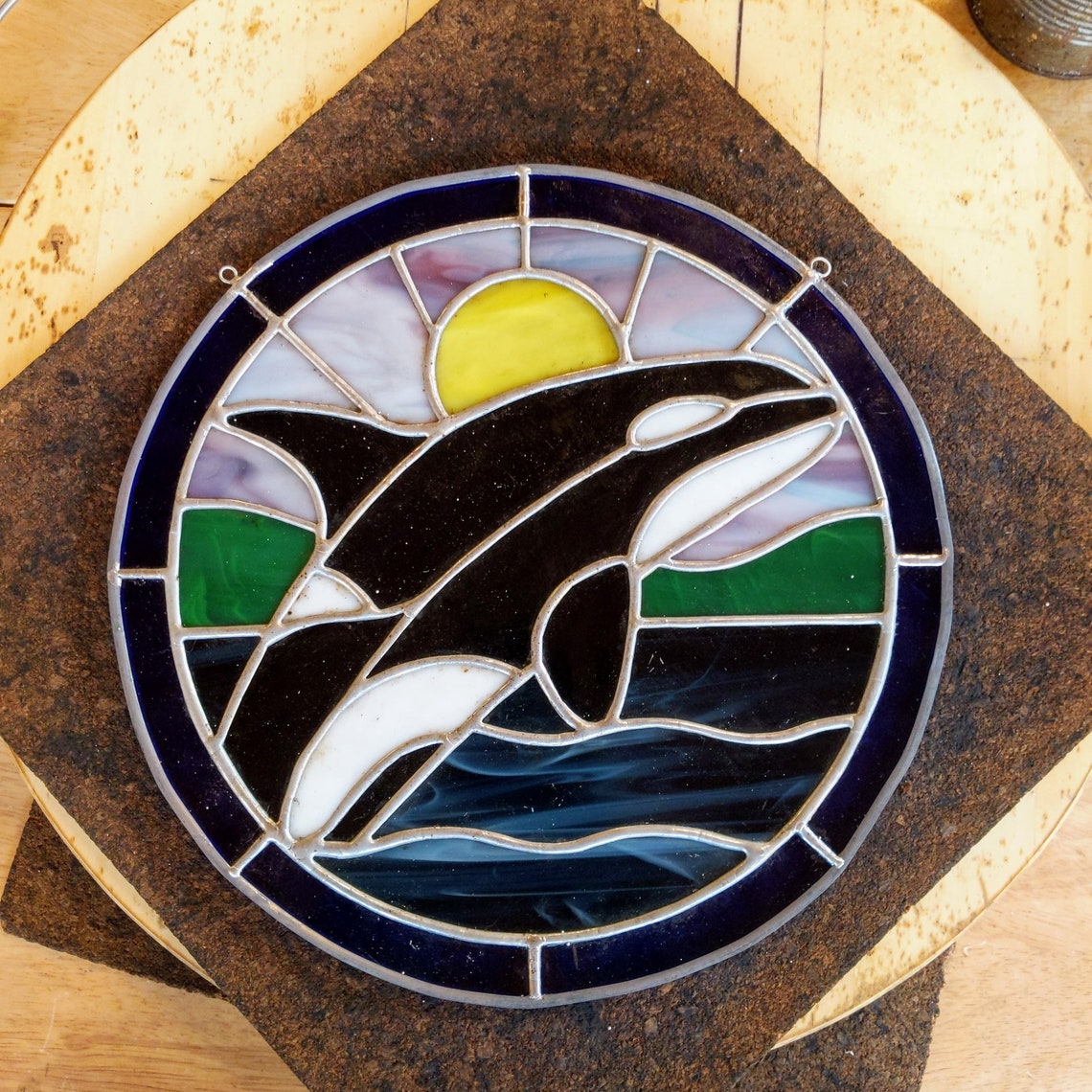 Orca Stained Glass for Art Orca Whale Art Stained Glass - Etsy Canada