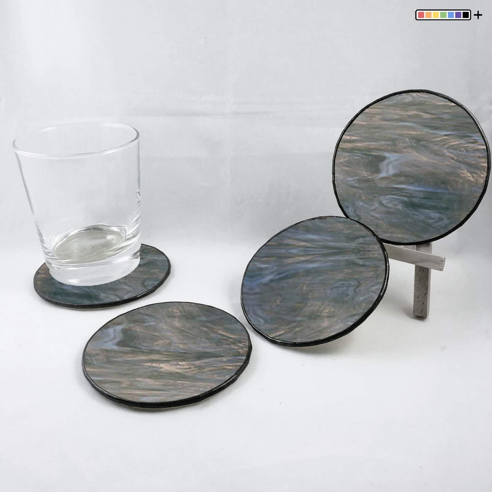 Glass coasters set set of 4 coasters round coasters drink Etsy