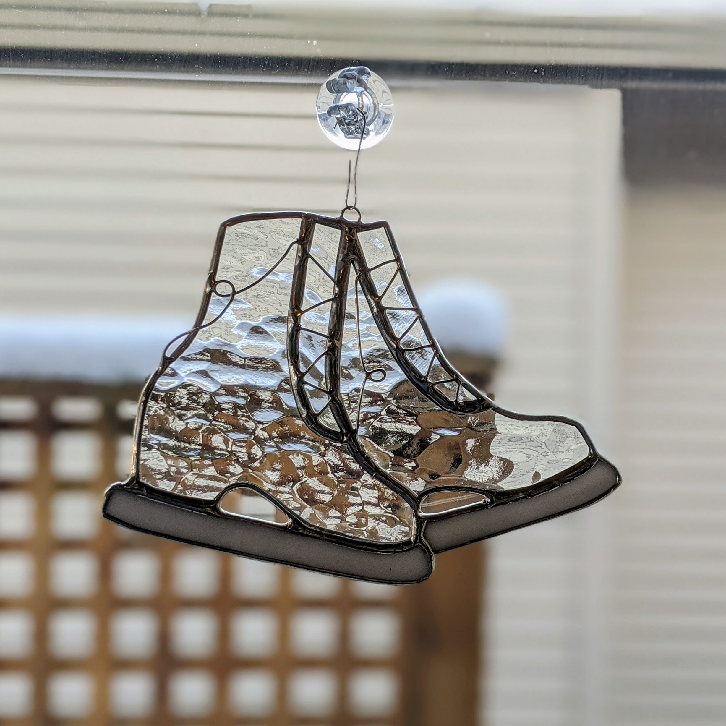 Ice Skating Gift Ice Skates Ornament Holiday Decor Stained Etsy Canada