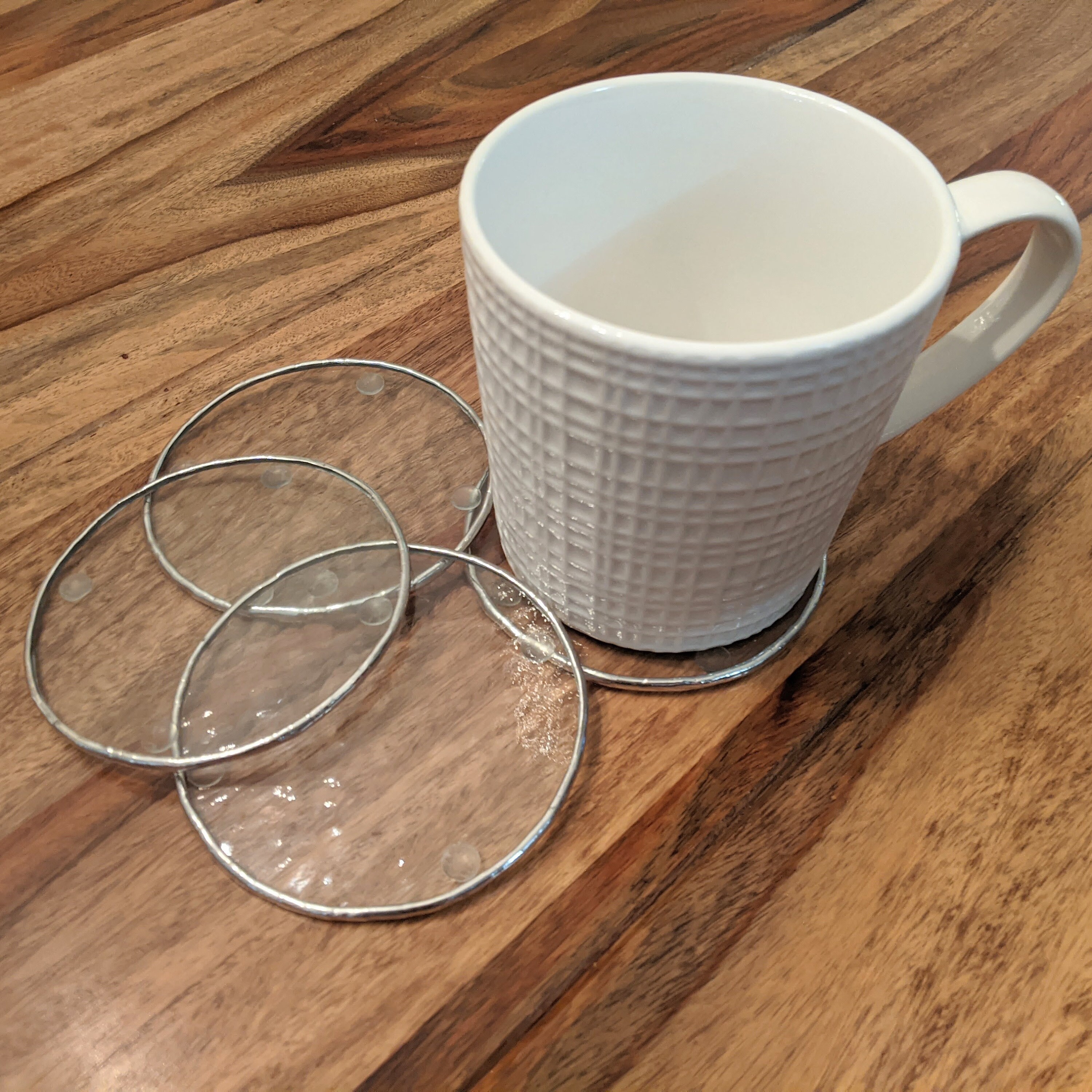 Clear coasters glass coasters set set of 4 coasters round Etsy