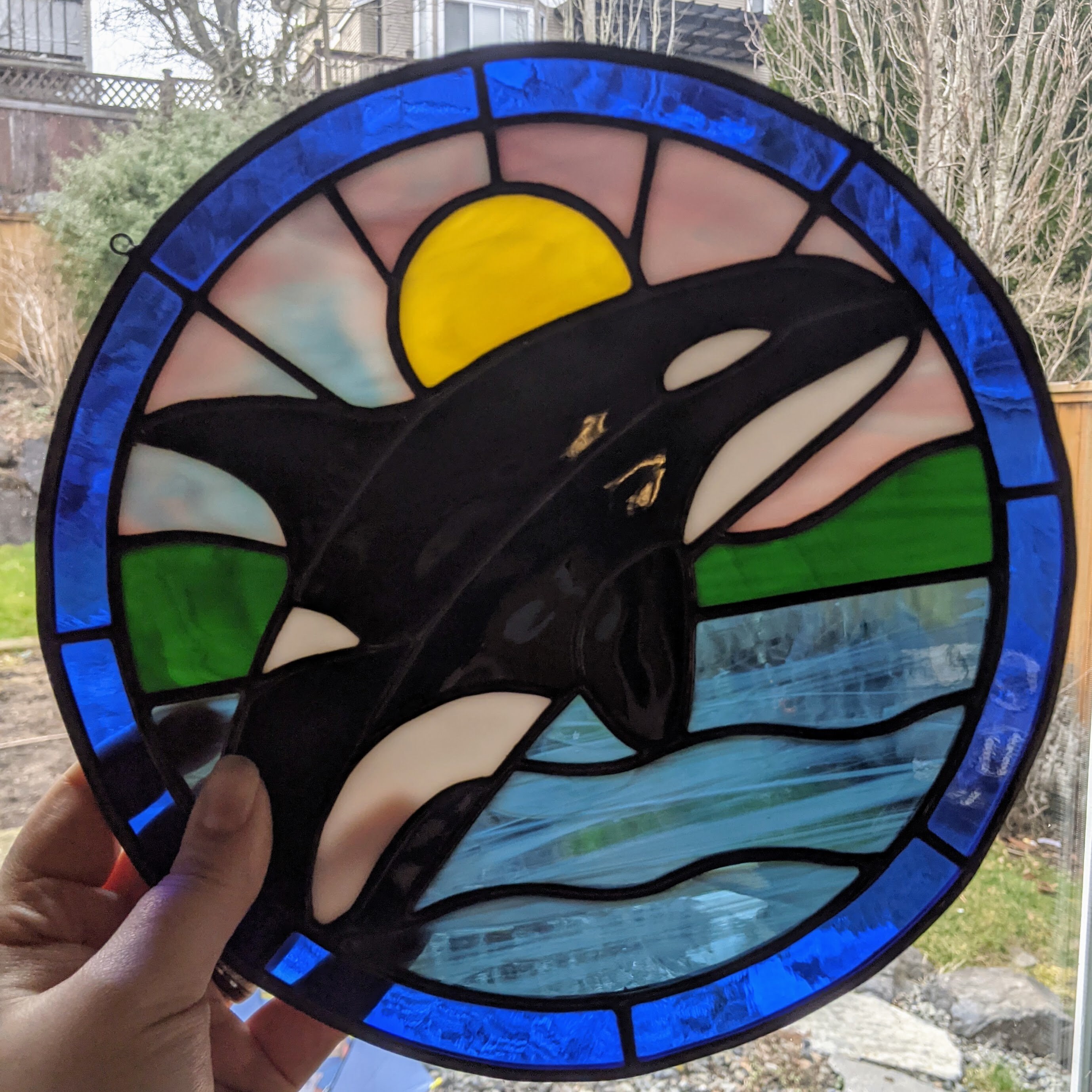 Orca Stained Glass for Art Orca Whale Art Stained Glass - Etsy Canada
