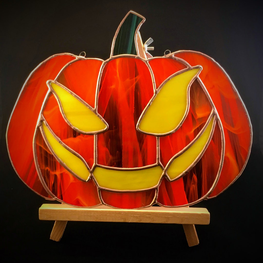Jack'o'lantern Decor Halloween Halloween Stained - Etsy