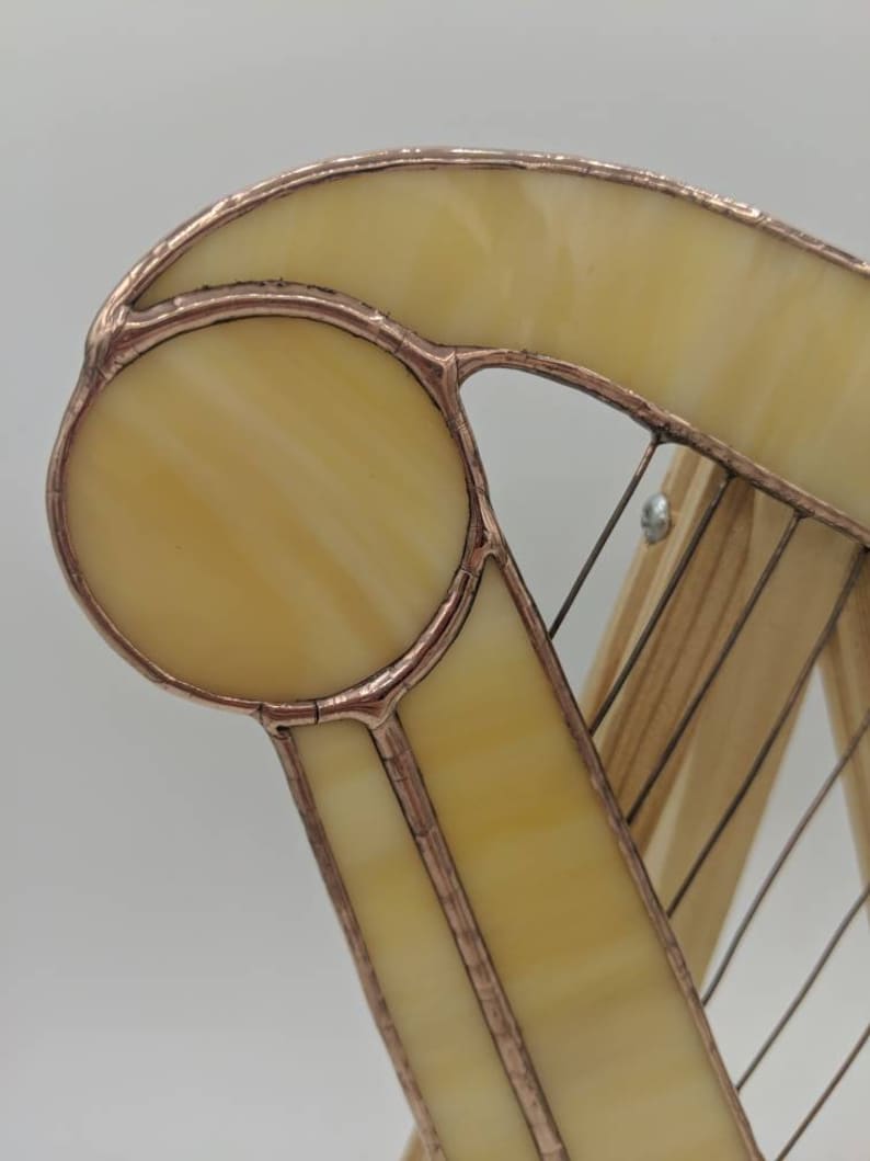 Stained glass harp music lover gift musical home decor Etsy