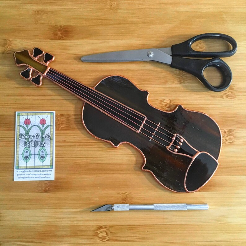 Stained Glass Violin Stained Glass Music Violin Gift Violin Etsy