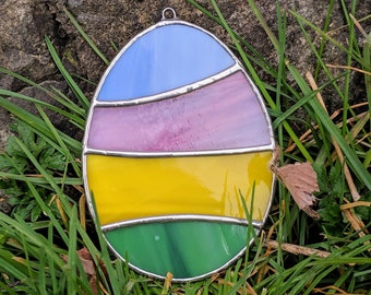 easter egg decoration, stained glass easter, glass easter egg, egg ornament, spring decor, stained glass decor, stained glass window art