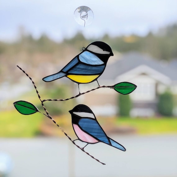 Chickadee Stained Glass Chickadee Ornament Bird Lover Gift - Etsy