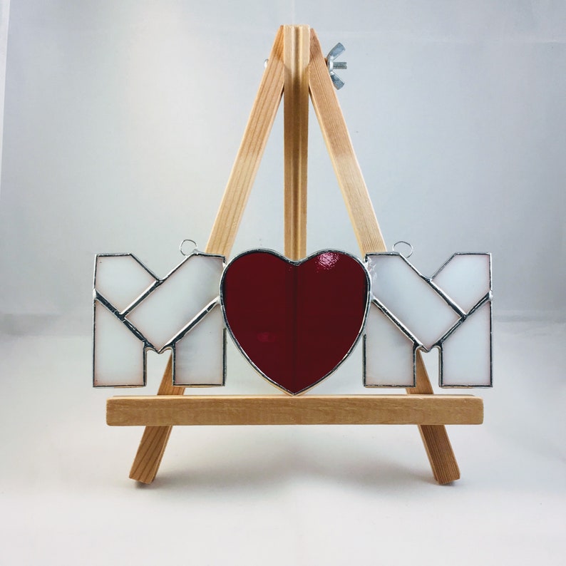 Stained glass mom mothers heart ornament mothers day gift Etsy
