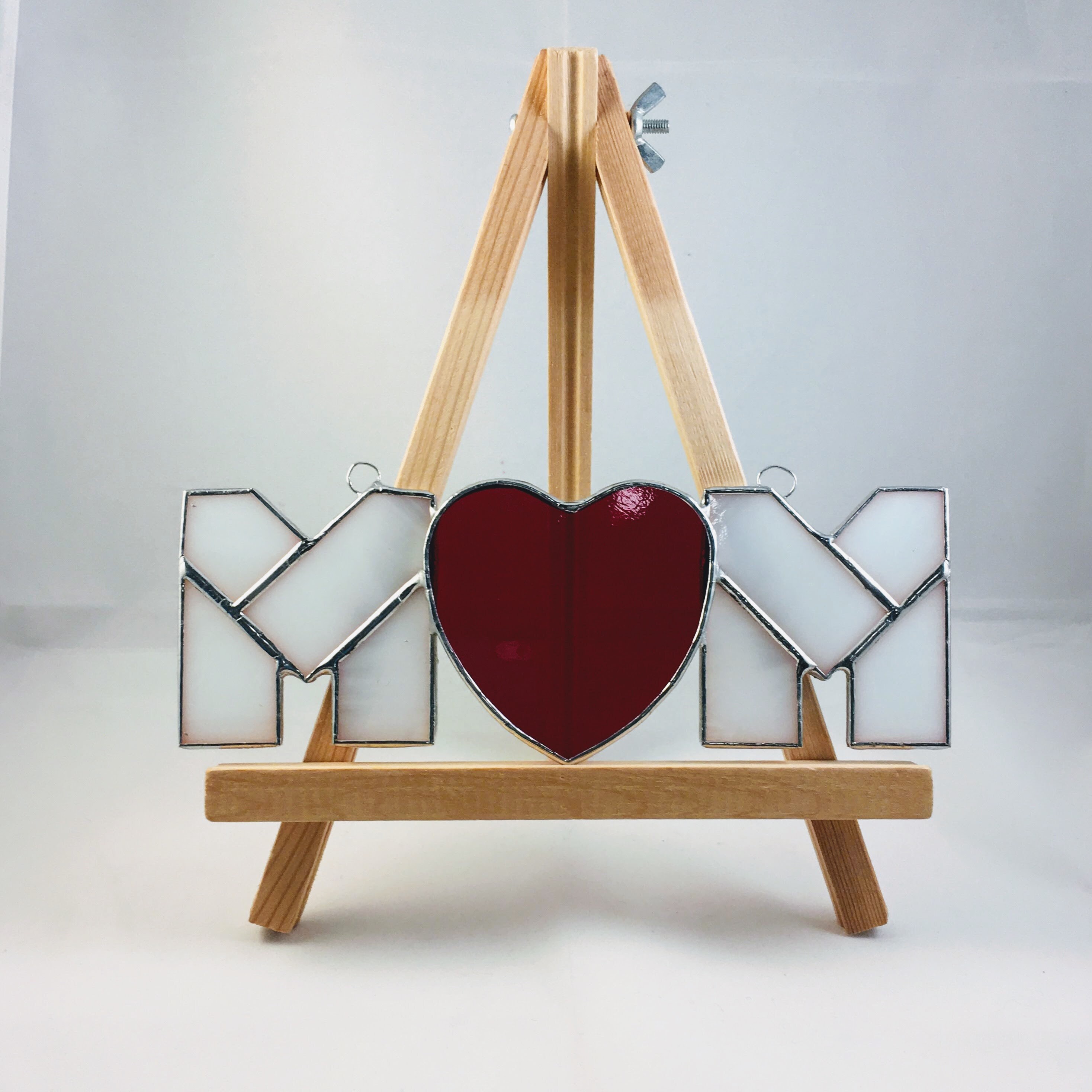 Stained glass mom mothers heart ornament mothers day gift Etsy