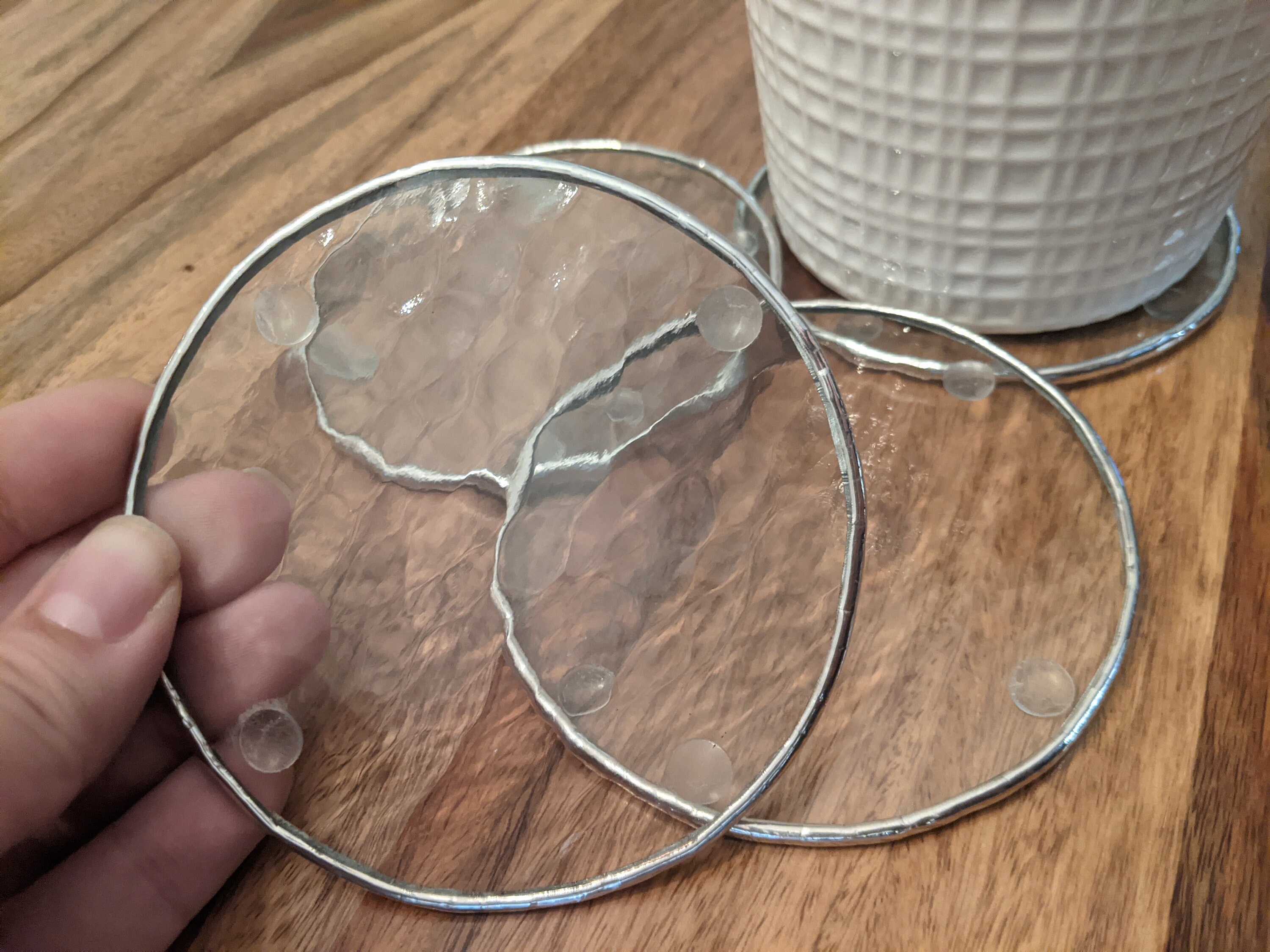 Clear coasters glass coasters set set of 4 coasters round Etsy