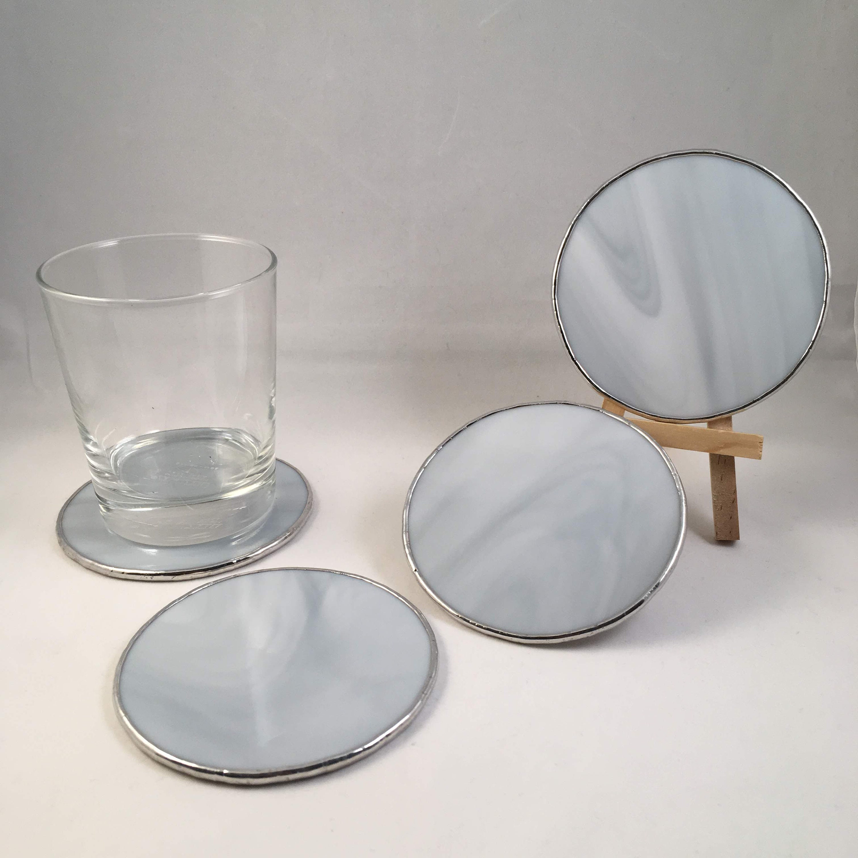 Clear coasters glass coasters set set of 4 coasters round Etsy