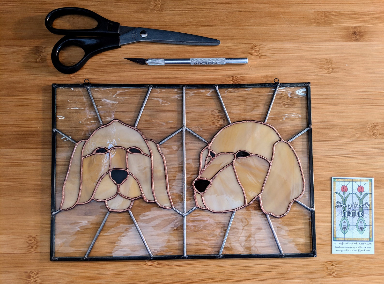 Stained Glass Animal Panel Stained Glass Window Deocration Etsy Canada