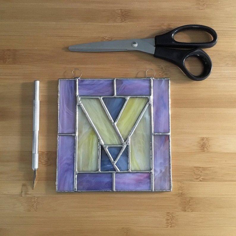 Stained Glass Letters Wall Art Initial Letters Sign Alphabet Etsy