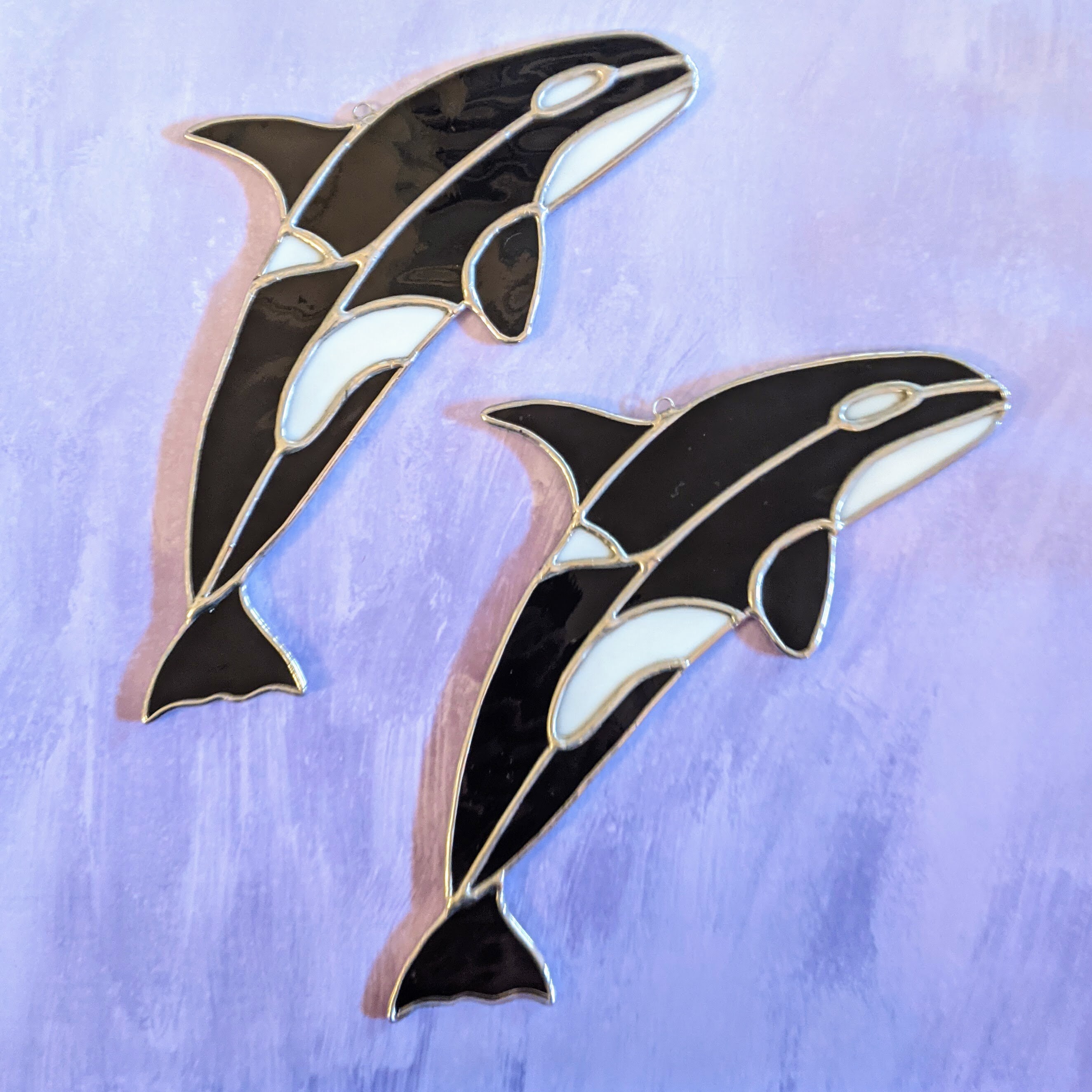 Orca Stained Glass for Art Orca Whale Art Stained Glass - Etsy Canada