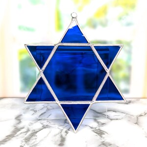 stained glass star of david, star of david christmas ornament, hannukah ornaments, star of david gift, jewish gifts, hannukah gifts image 2