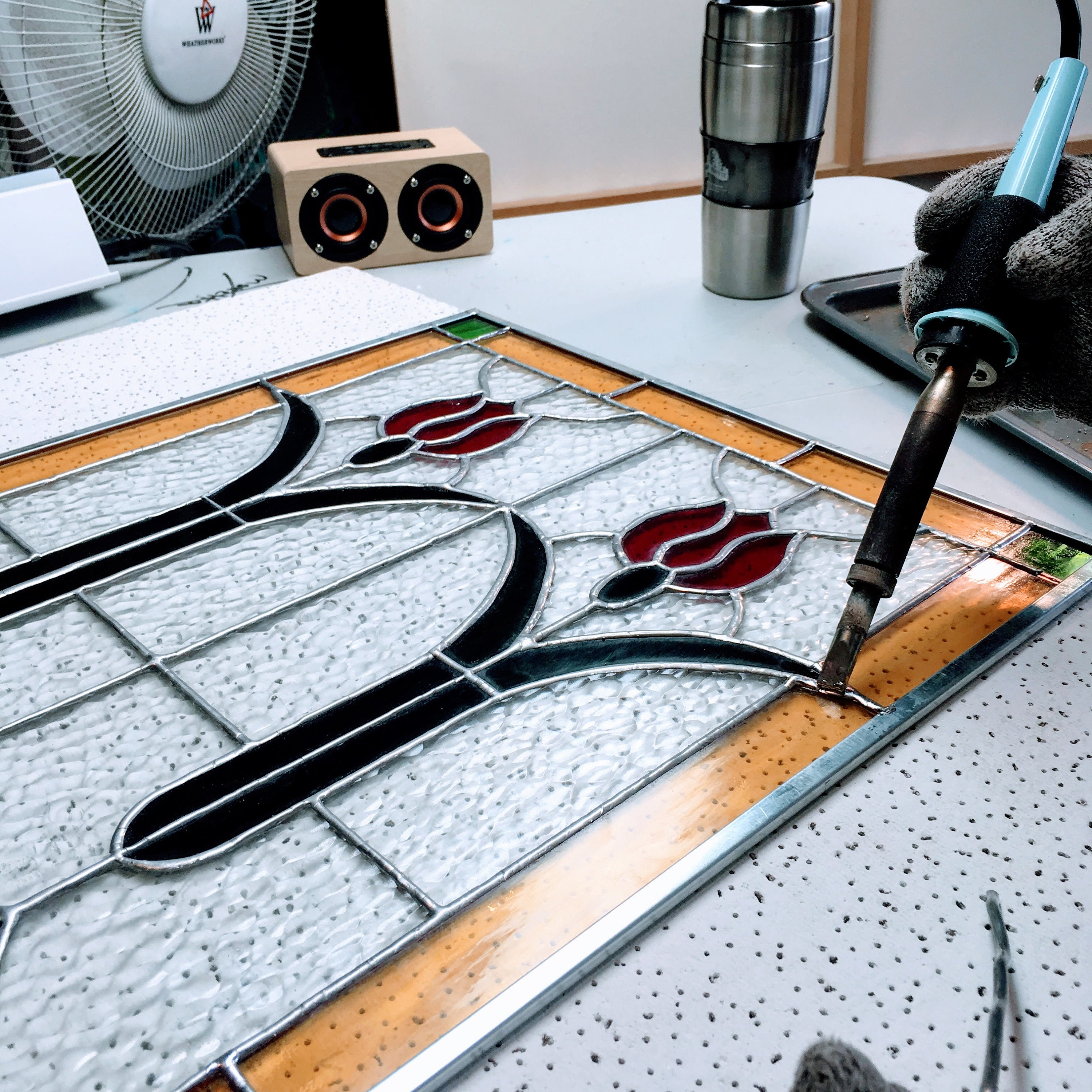 Antique Stained Glass Window Vintage Stained Glass Window Etsy