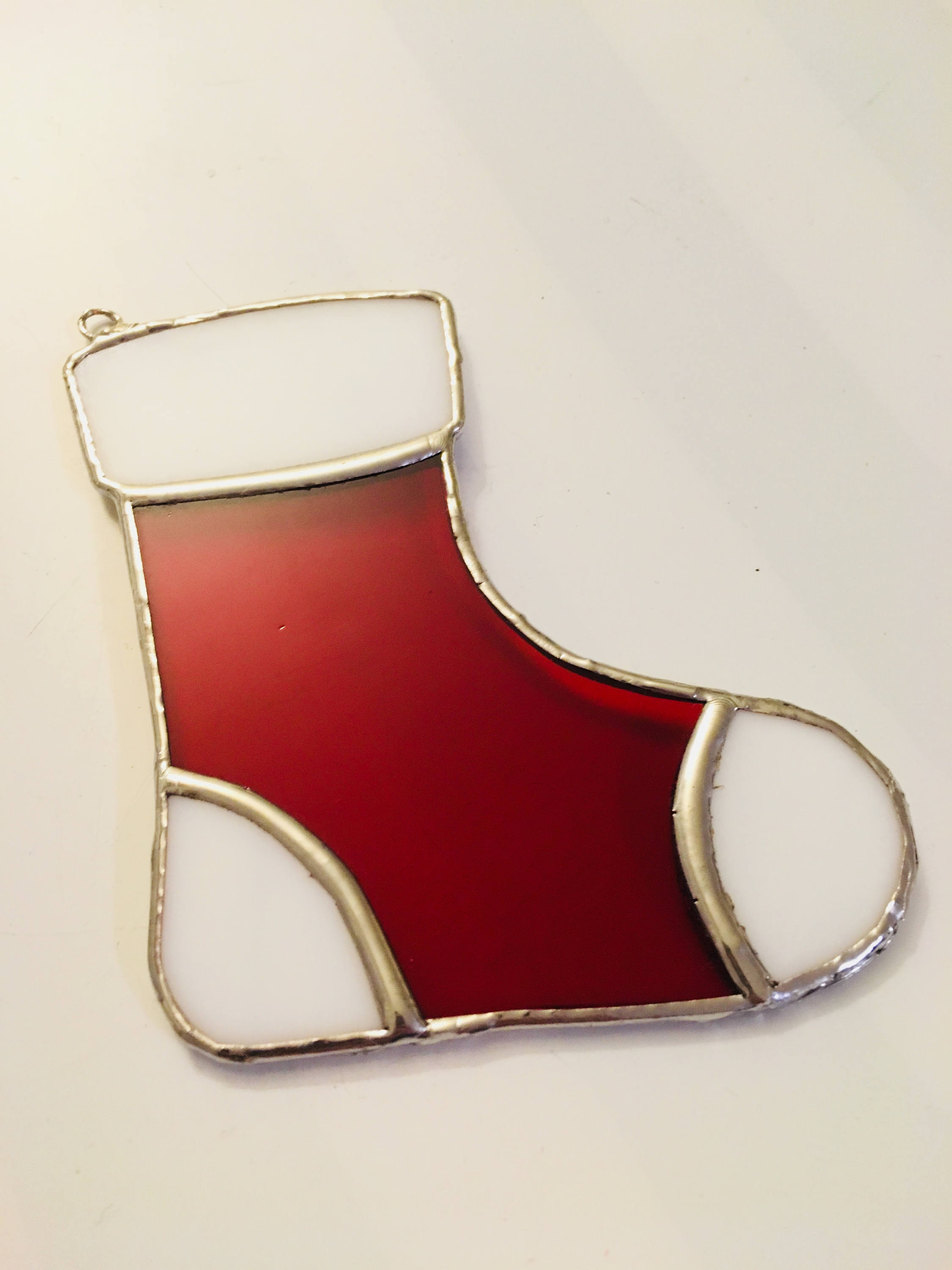 Stocking Ornament Stained Glass Stocking Holiday Decor Etsy