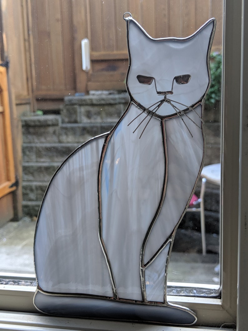 Stained Glass Cat Suncatcher for Window Cat Memorial Gift Etsy Ireland