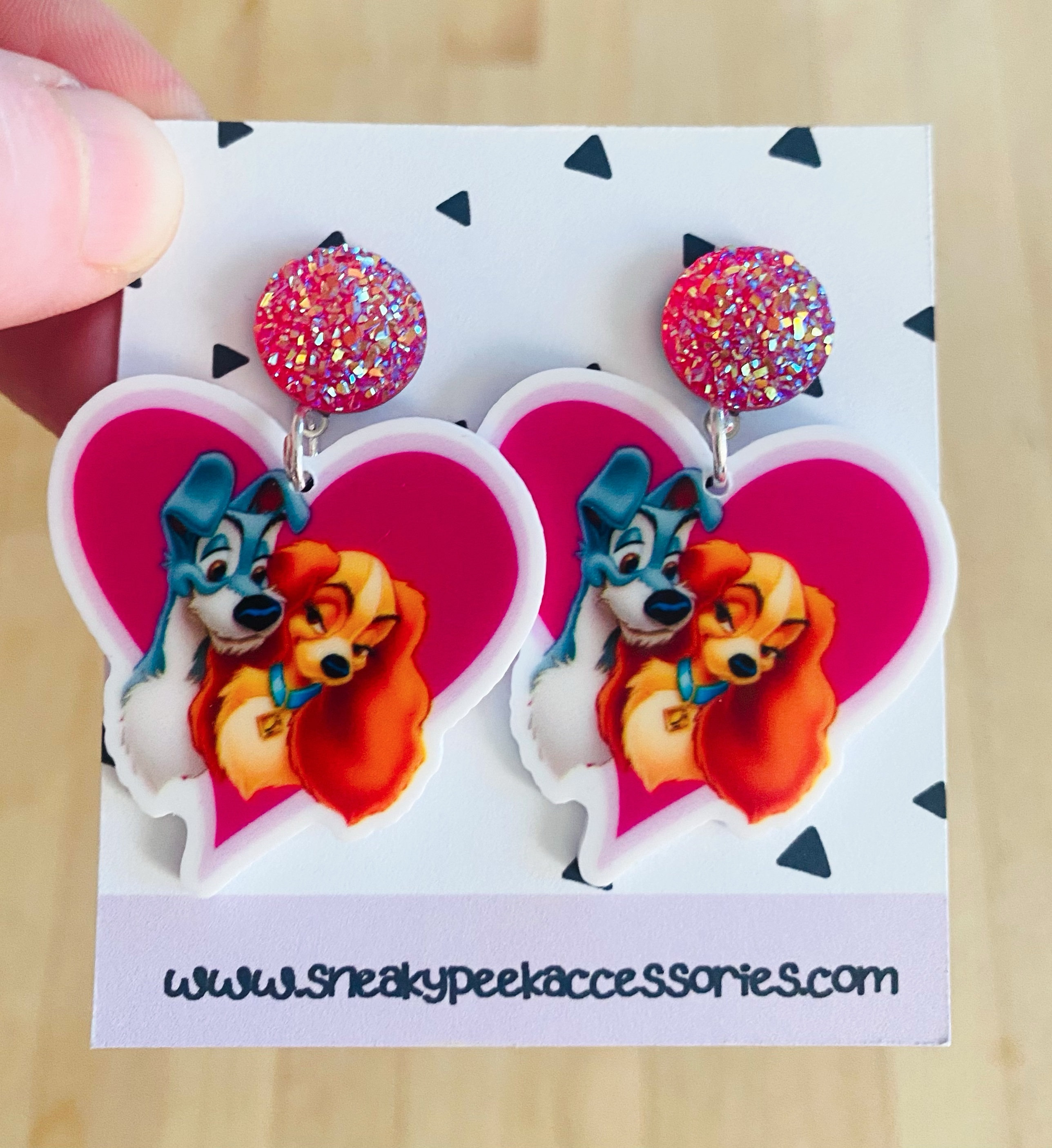 Lady and the Tramp dangle earrings retro jewellery unique Etsy