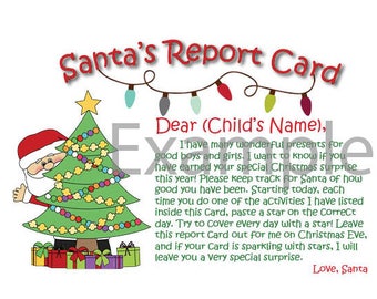 Personalized Santa report card letter (from Santa) - a good behavior activity for your child(ren)