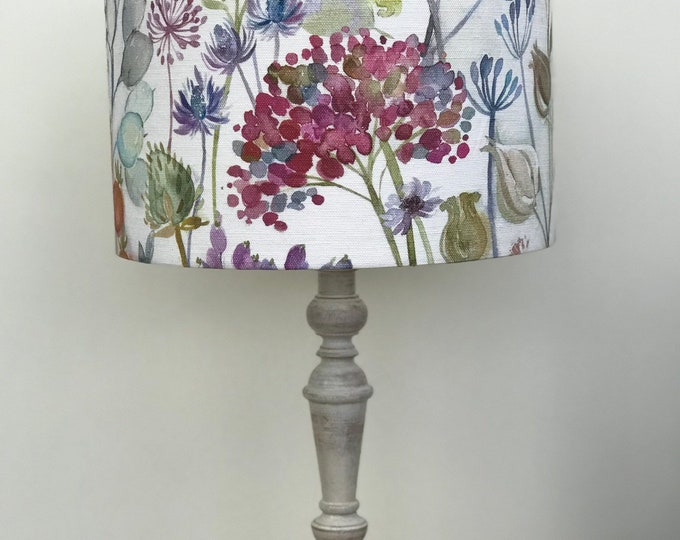 Voyage Hedgerow Country Floral Flowers Fabric Drum Lampshade Ceiling Shade