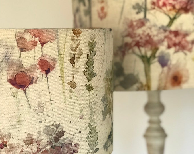 Voyage Hedgerow Country Floral Flowers Fabric Drum Lampshade Ceiling Shade