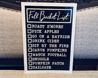 Fall Bucket List chalkboard sign