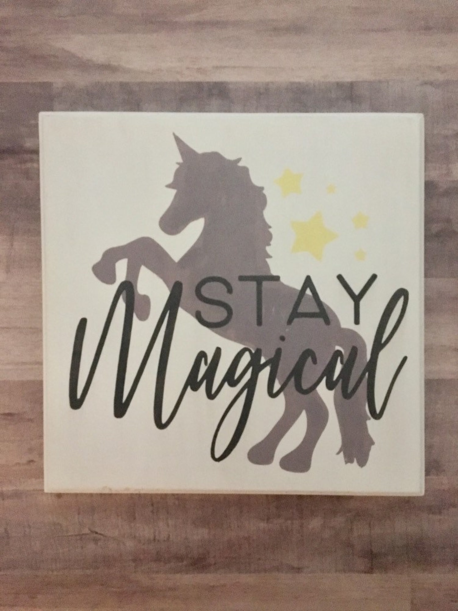 Stay Magical unicorn wood sign Etsy