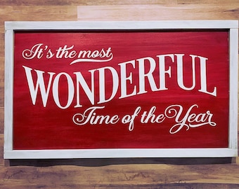 Christmas decor, Christmas wood signs, It’s the most wonderful time of the year - NEW color option