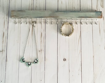 Multi color jewelry hanger - chic jewelry hanging - wall mount jewelry organization
