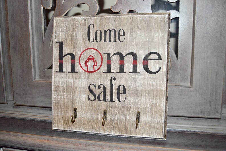 Come Home Safe Firefighter Key Rack - Etsy