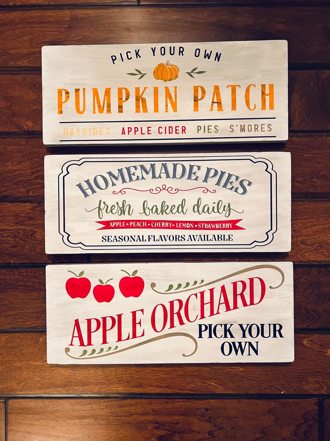 Vintage Fall Sign Collection - Hand Painted Wood Signs - Fall Decor ...