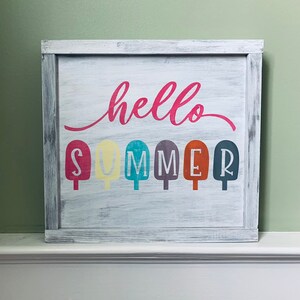 Hello summer wood sign