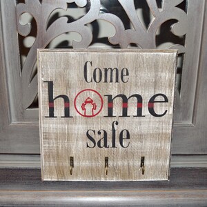 Come Home Safe Firefighter Key Rack - Etsy
