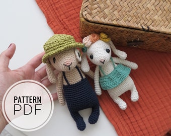 2 IN 1: Crochet Bunny Pattern, Amigurumi Easter Rabbit, Animal Crochet Pattern, Plushie Crochet Tutorial PDF