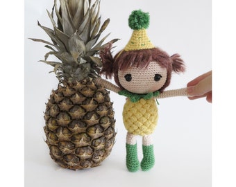 Crochet Pattern Pineapple Doll, Crochet Plush Pattern, Crochet Pattern Amigurumi, Handmade Toy Tutorial