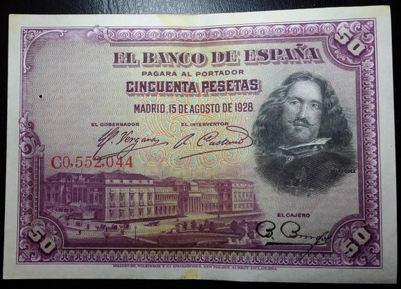 1928 SPAIN 50 PESETAS