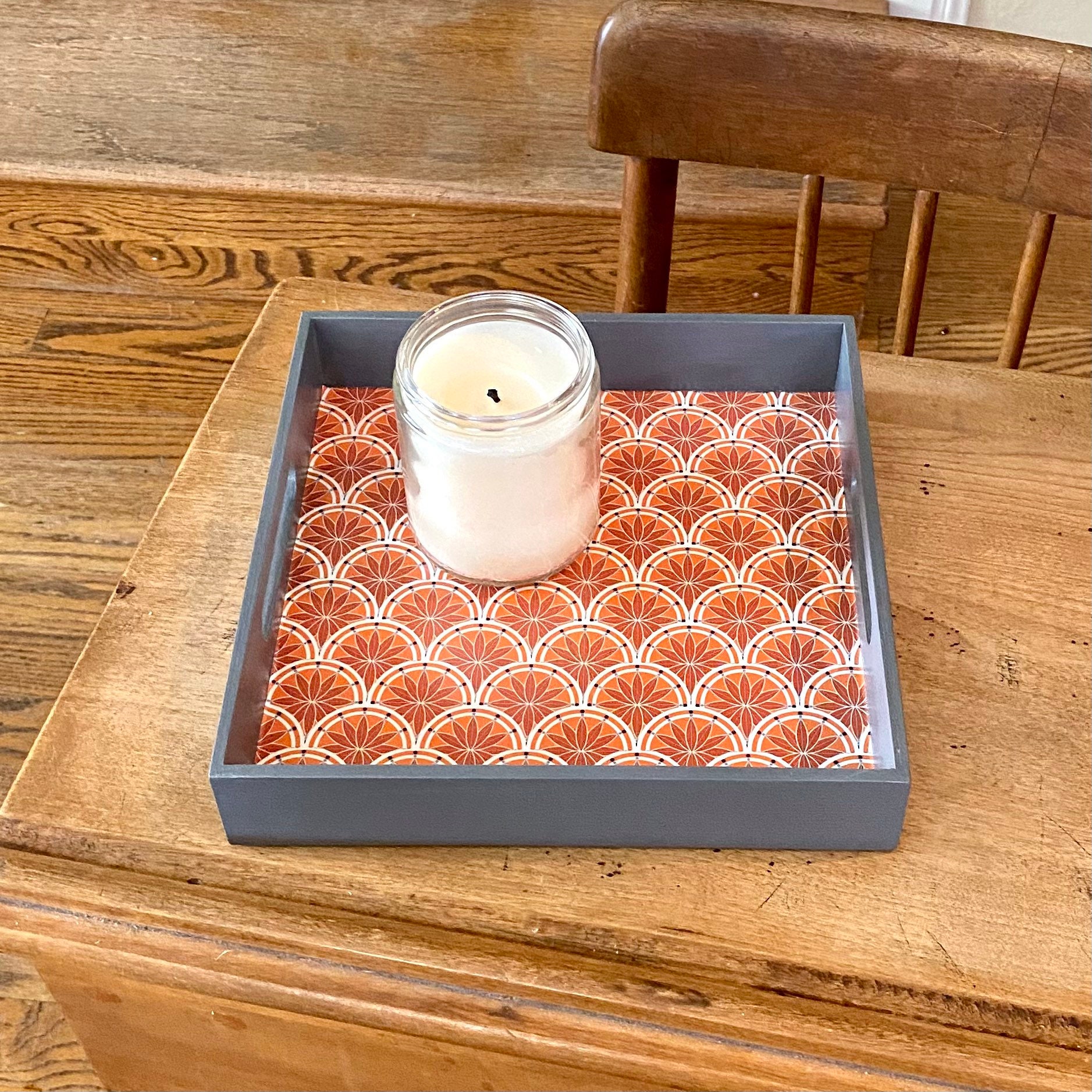 Decorative Wooden Tray with Handles Square Tray Etsy