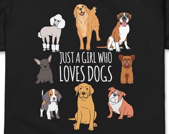Just A Girl Who Loves Dogs T-Shirt | Youth Dog Lover Tee